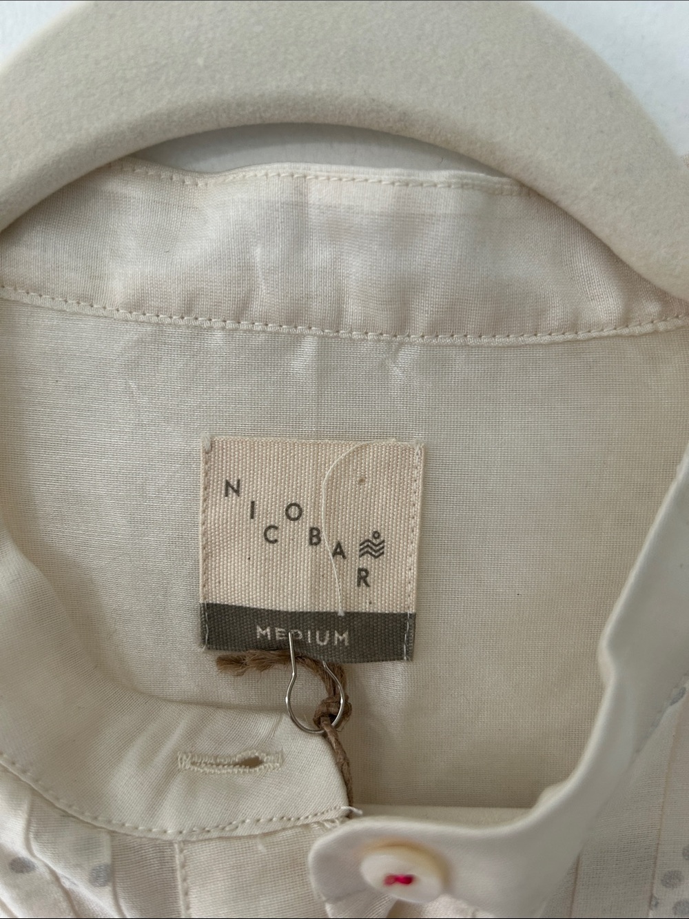NicoBar Crescent Pintuck Kurta Ivory/Silver Cotton/Silk Size Medium NWT Tunic - Picture 3 of 16